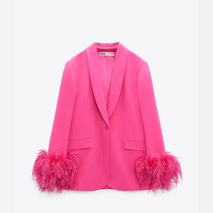 Pink Zara never worn Pink Feather Blazed